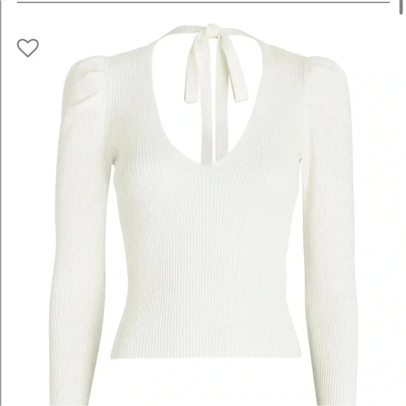 Ronny Kobo Madelina white ribbed sweater top - Picture 5 of 10
